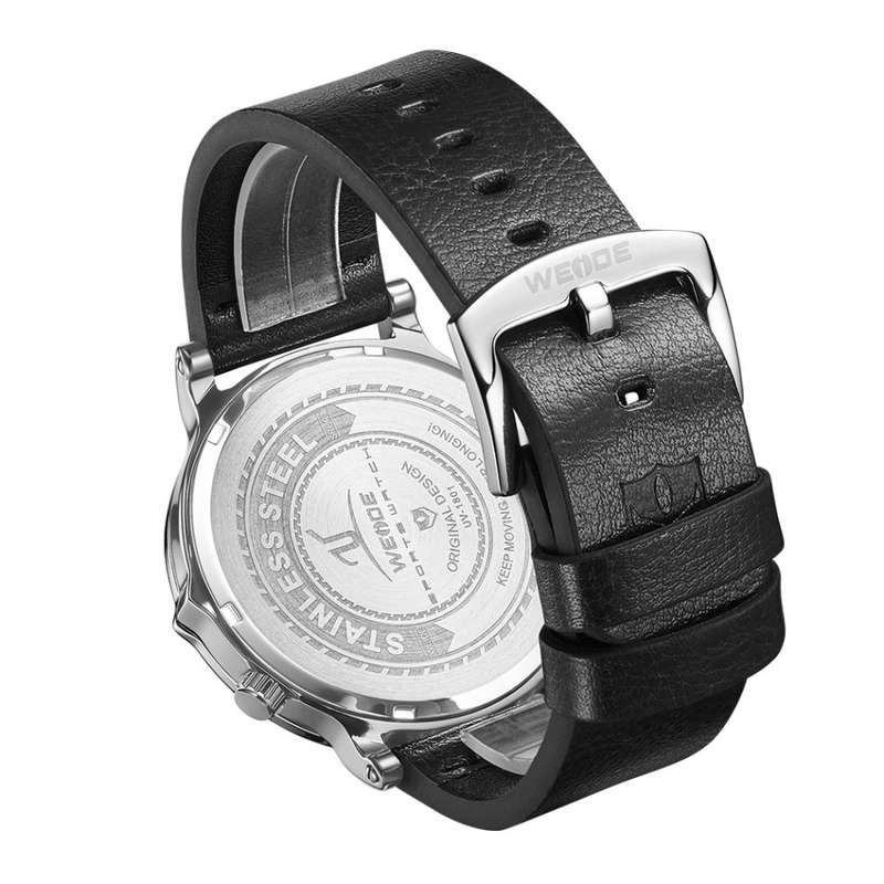 WEIDE Men's Archer Dual Time 46mm Silver/Black Watch BRAND NEW official SA store