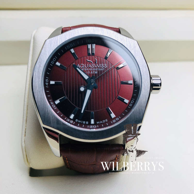 AQUASWISS Men's Classic IV Leather Watch CHOCOLATE SWISS Watch BRAND NEW W/ BOX, PAPERS