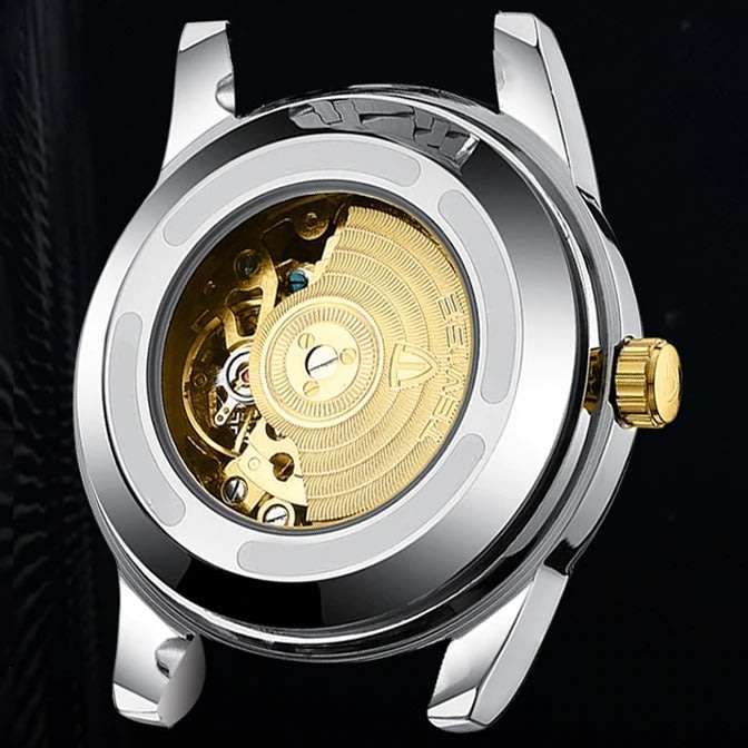 Retail: R2,399.00 TEVISE ® Men's Flemming Automatic Moonphase Gold/Black Watch BRAND NEW