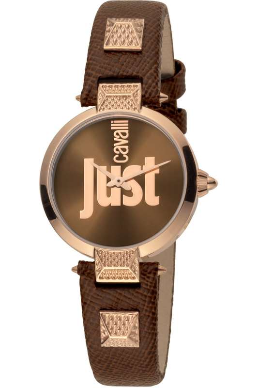Retail: R5999.00 ROBERO CAVALLI Women's JC Chocolate Brown Leather Rose Gold pl Watch NEW IN BOX