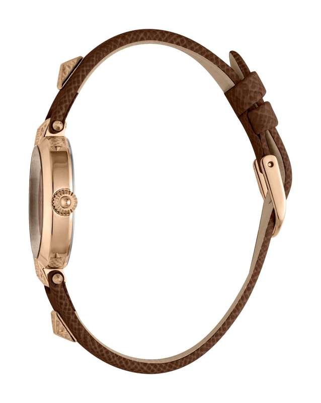 Retail: R5999.00 ROBERO CAVALLI Women's JC Chocolate Brown Leather Rose Gold pl Watch NEW IN BOX