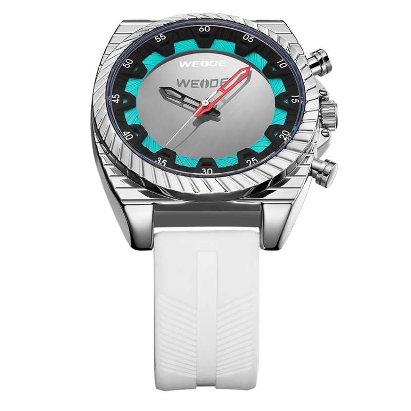 Retail: R1999.00 WEIDE Men's Flash UV White Silicone Watch BRAND NEW official SA store