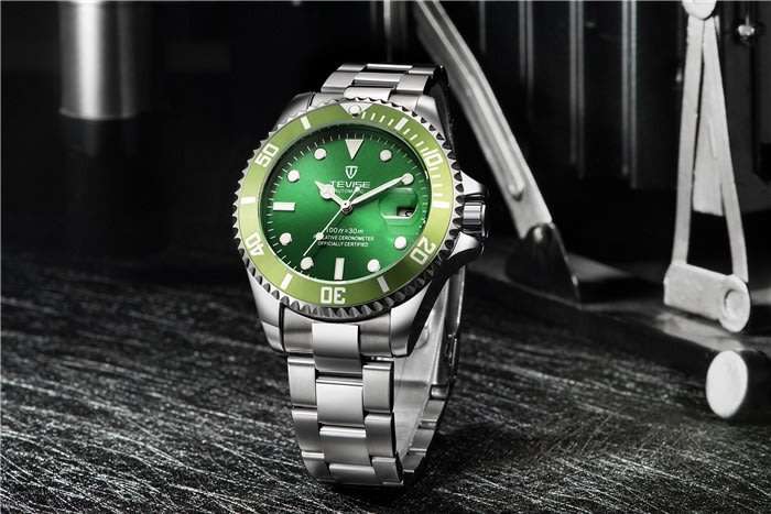 Retail: R2,999.00 TEVISE ® Men's TRIBUTE AUTOMATIC Green Dial Watch BRAND NEW