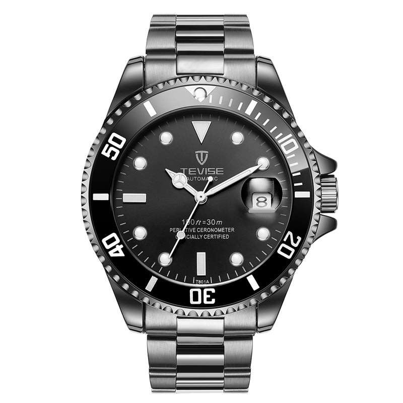 Retail: R2,999.00 TEVISE ® Men's TRIBUTE AUTOMATIC Silver Watch BRAND NEW