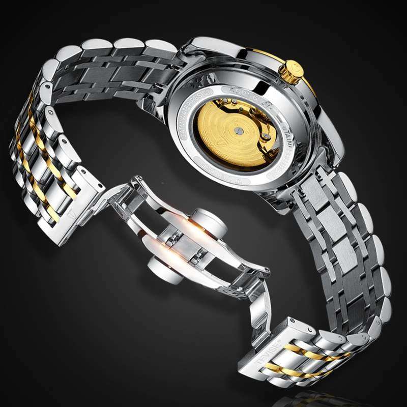 Retail: R1,999.00 TEVISE ® Men`s Skeleton Classic Steel Silver / White Watch BRAND NEW
