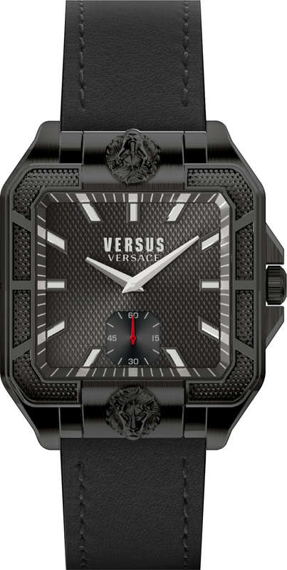 **Retail: R9000.00*** VERSACE Men's Versus Enigma Black Leather Parisan Watch BRAND NEW IN BOX
