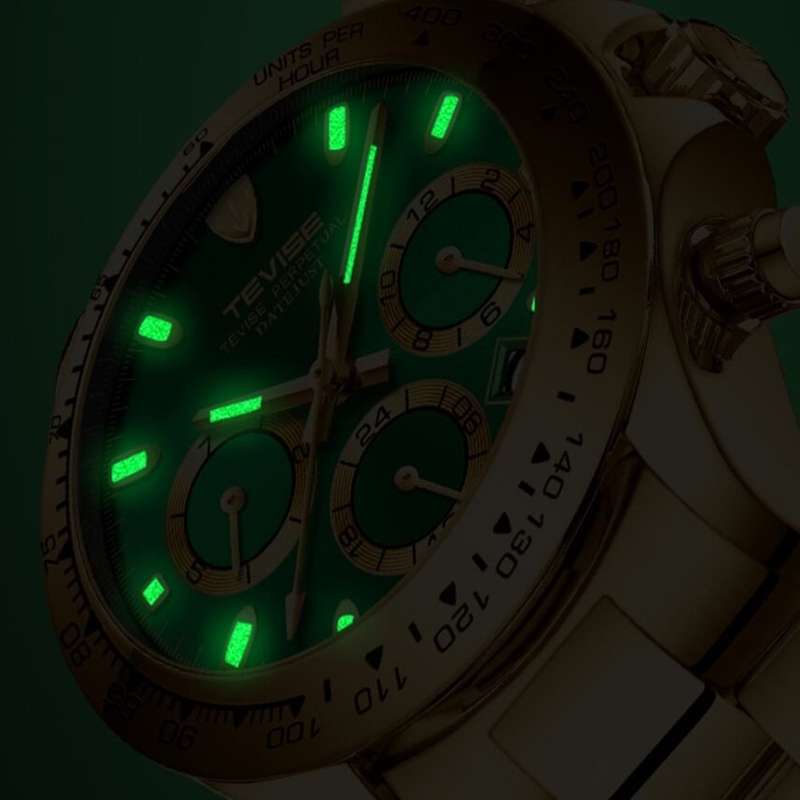 Retail: R2,599.00 TEVISE ® Men's Californian Racer Perpetual Automatic Gold/Black Watch BRAND NEW