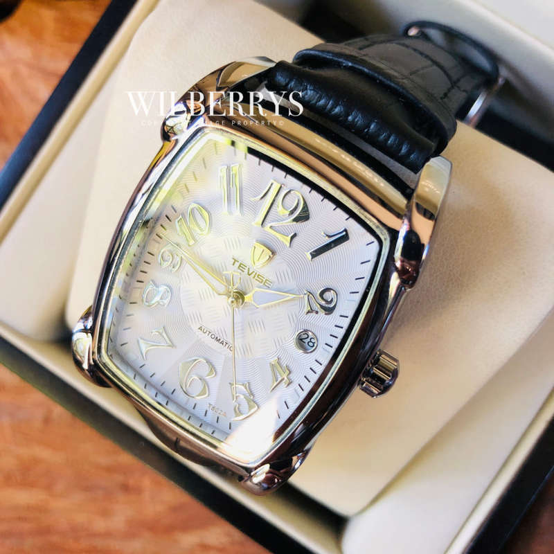 Retail: R2,099.00 TEVISE ® Men's Lucky Number Automatic White/Black Watch BRAND NEW
