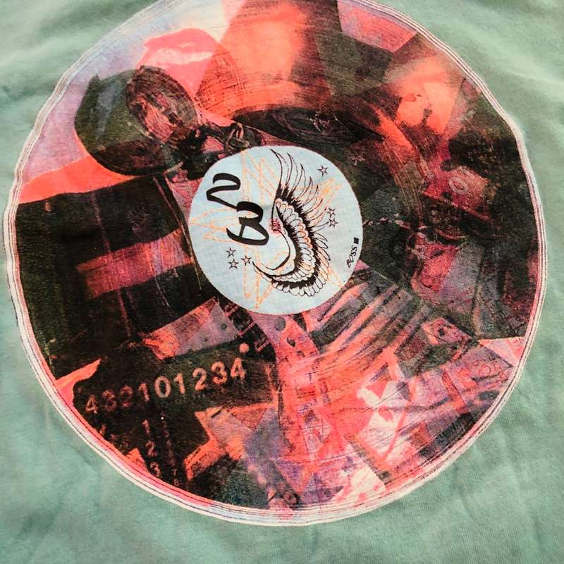 HUGO BOSS Turquoise World Tee Shirt Brown Trim  - 100% GENUINE NEW good condition