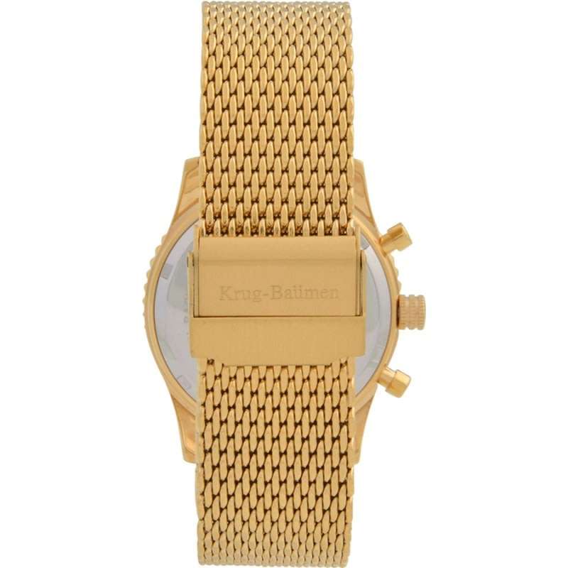 Retail: R12,000.00 Krug-Baumen Men's Air Traveller 46mm Diamond FULL GOLD pl Watch  NEW IN BOX
