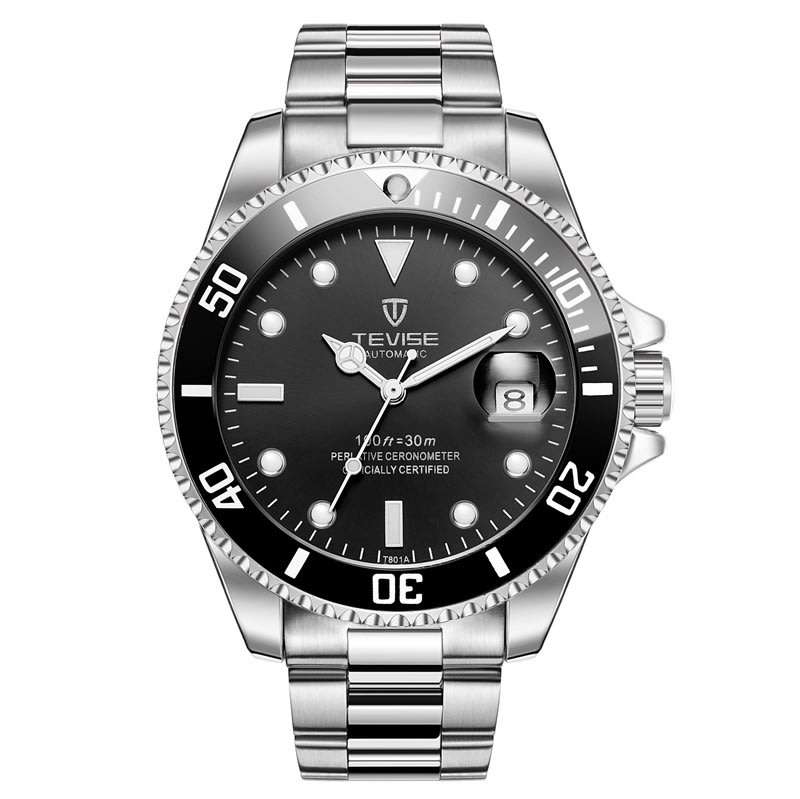 Retail: R2,999.00 TEVISE ® Men's TRIBUTE AUTOMATIC Black Dial Watch BRAND NEW
