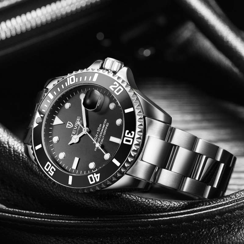 Retail: R2,999.00 TEVISE ® Men's TRIBUTE AUTOMATIC Black Dial Watch BRAND NEW