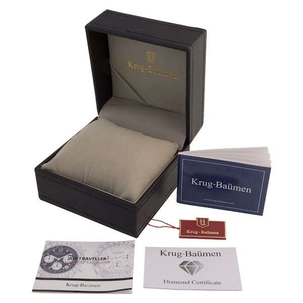 Retail: R10,000.00 Krug-Baumen Men's Air Traveller 42mm Diamond ROSE GOLD pl Watch  NEW IN BOX