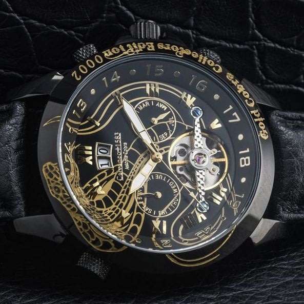 RARE!! R9,999.00 CALVANEO 1583 GERMANY Men's ASTONIA GOLDEN COBRA AUTOMATIC LIMITED EDITION WATCH