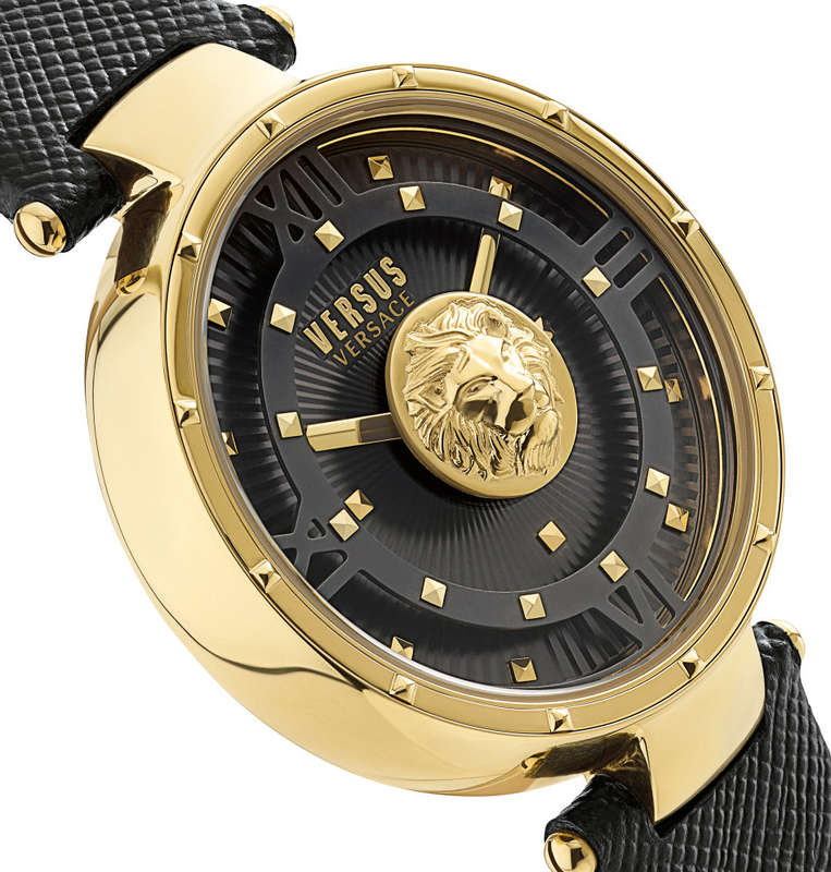 Retail: R8299.00 VERSACE Women's Medusa Parisan Black Leather Watch BRAND NEW NEW IN BOX