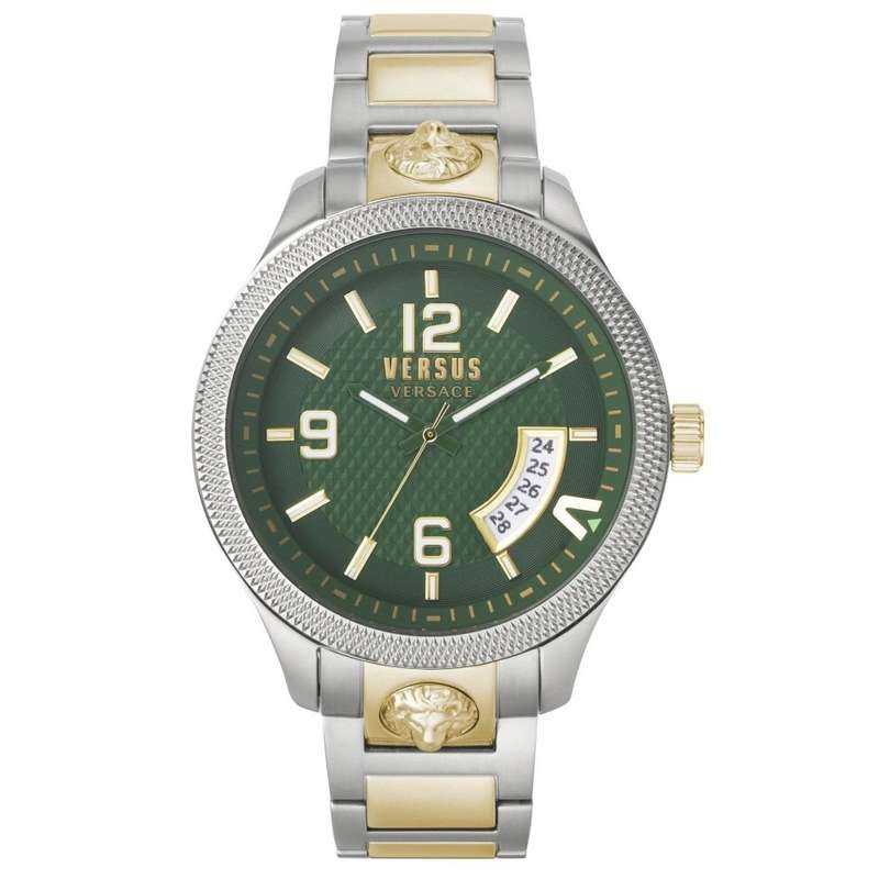 **Retail: R9,000.00** VERSACE Men's Reserve Two Tone EMERALD GREEN Versus Watch NEW IN BOX