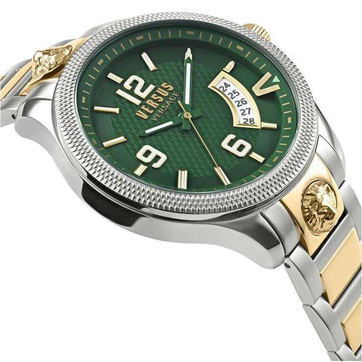 **Retail: R9,000.00** VERSACE Men's Reserve Two Tone EMERALD GREEN Versus Watch NEW IN BOX