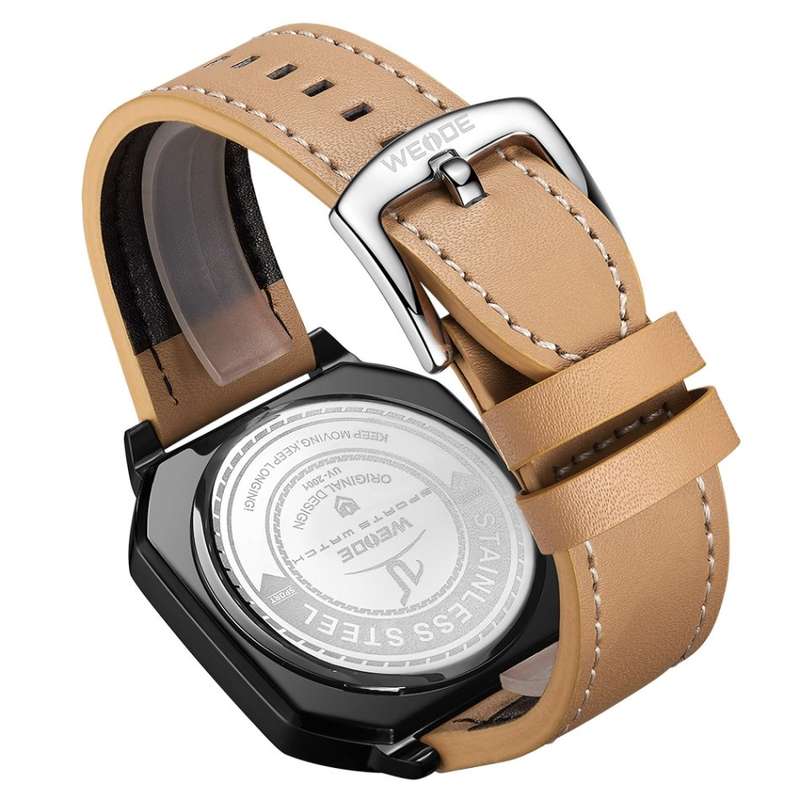 WEIDE Men's Joker Leather Tan Date Luminous Watch BRAND NEW official SA store