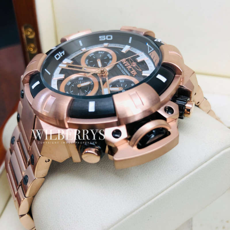 Retail: R12,999.00 INVICTA Men's Colossus Rose Gold Chronograph Professional 100m Watch NEW