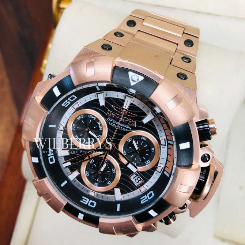 Retail: R12,999.00 INVICTA Men's Colossus Rose Gold Chronograph Professional 100m Watch NEW