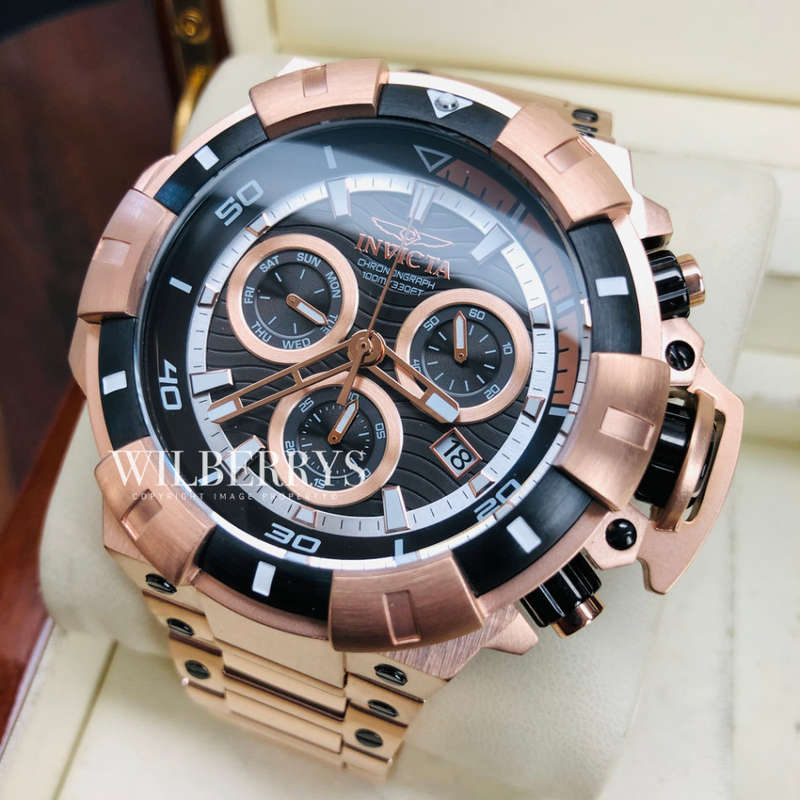 Retail: R12,999.00 INVICTA Men's Colossus Rose Gold Chronograph Professional 100m Watch NEW