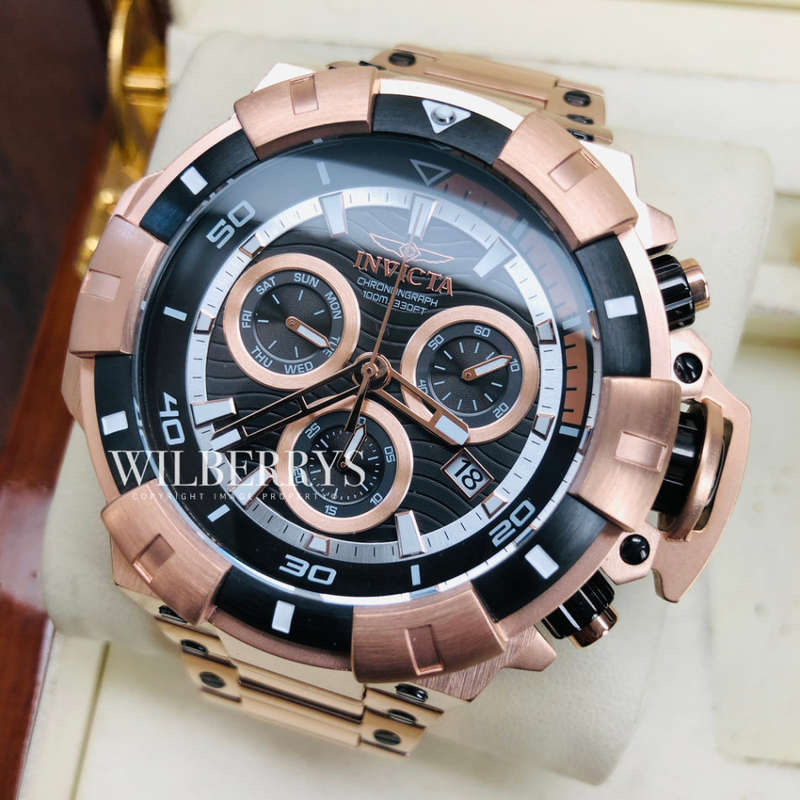 Retail: R12,999.00 INVICTA Men's Colossus Rose Gold Chronograph Professional 100m Watch NEW