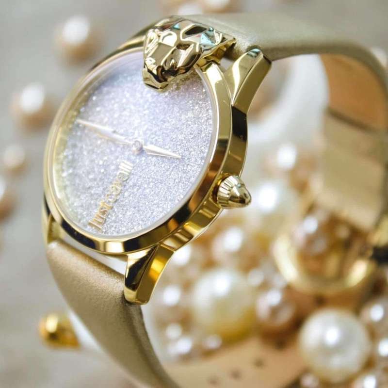 R6999.00 ROBERTO CAVALLI Women's JC Cougar Leather Bling Dial Watch BRAND NEW IN BOX