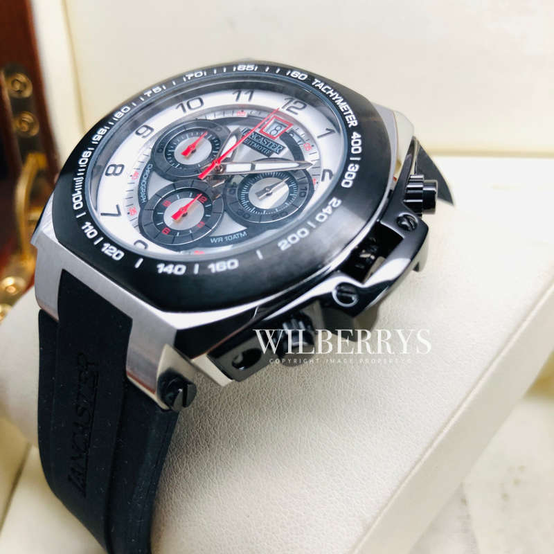 Retail: R12,500.00 Lancaster Men's LIETMOTIEF Swiss 316L Steel Chrono Watch SILICONE BAND BRAND NEW