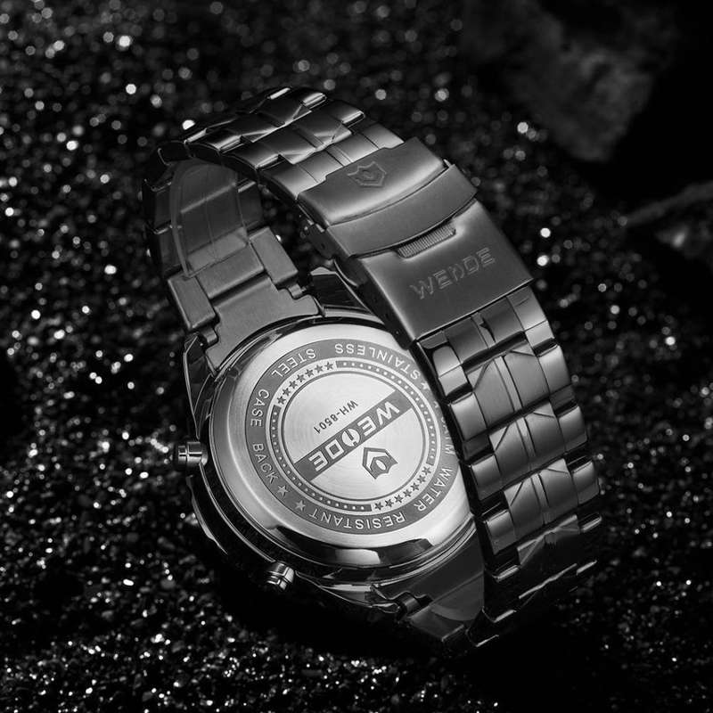WEIDE Men's GRENADE Black/Rose Gold Watch Dual Time BRAND NEW official SA store