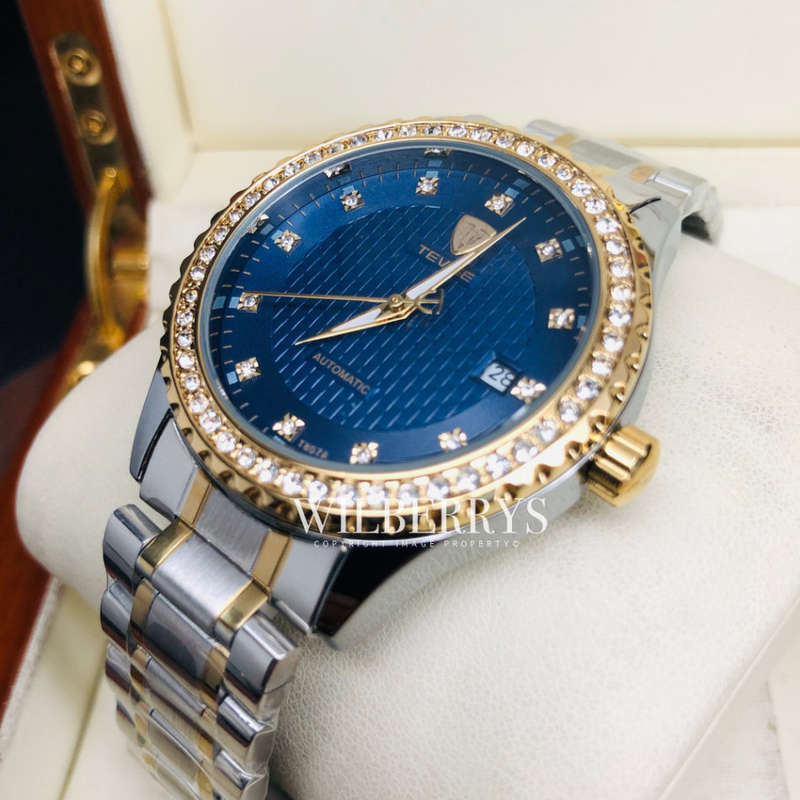 Retail: R2,099.00 TEVISE ® Men's TUFTED TWO TONE CLASSIC AUTOMATIC Watch BRAND NEW