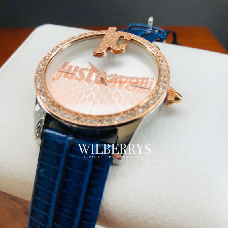 R7k ROBERO CAVALLI Women's Just Cavalli Bold 40mm Leather Watch BRAND NEW IN BOX