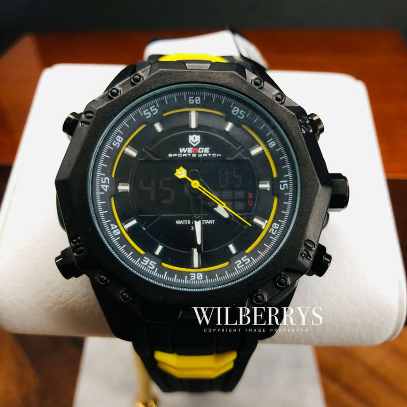 WEIDE Men's Powerhouse Dual Time Black/White Dual Time + ALARM Watch BRAND NEW official SA store