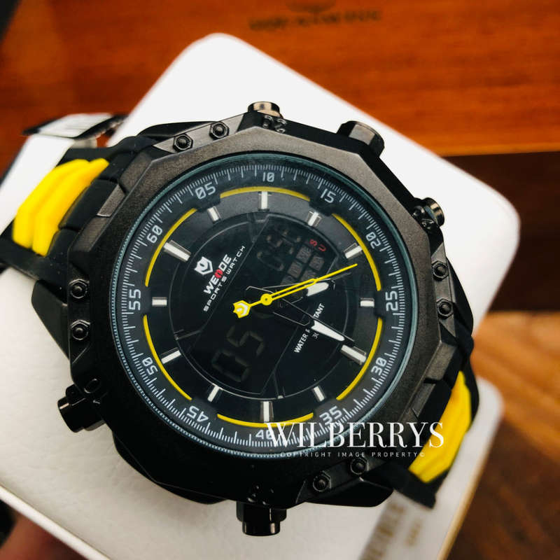WEIDE Men's Powerhouse Dual Time Black/White Dual Time + ALARM Watch BRAND NEW official SA store