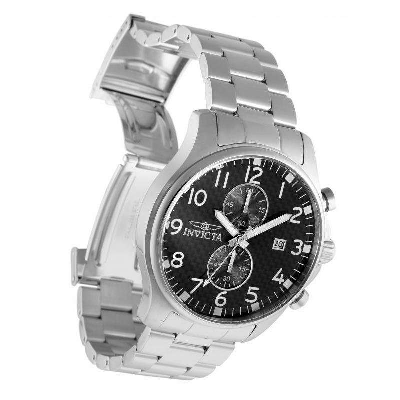 Retail: R6,000.00 INVICTA Classic Chrono Carbon 48mm Silver/Black BRAND NEW BOXED