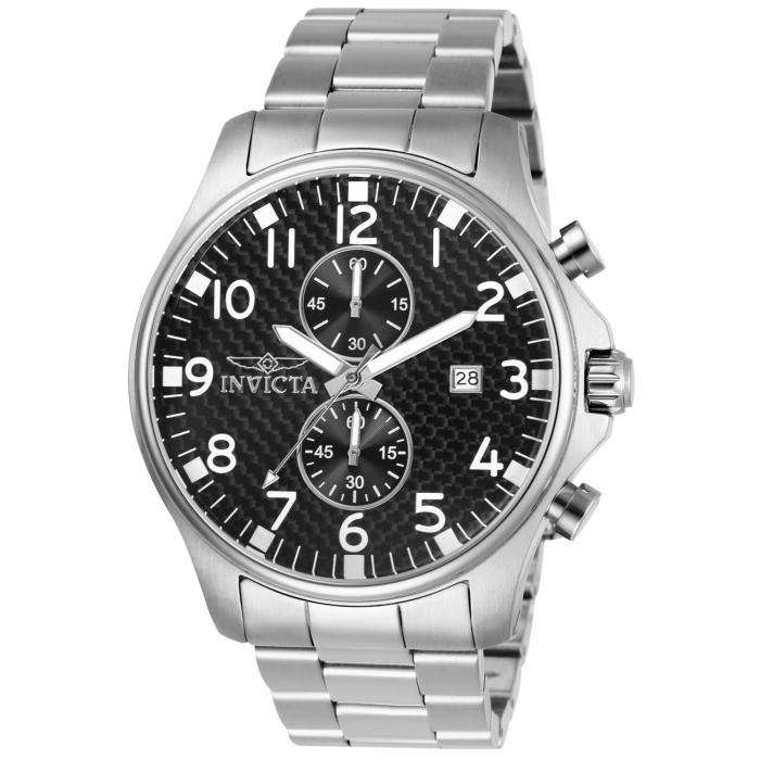 Retail: R6,000.00 INVICTA Classic Chrono Carbon 48mm Silver/Black BRAND NEW BOXED