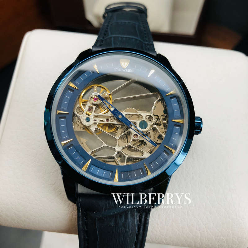 Retail: R2,599.00 TEVISE ® Men's Hollow Automatic Blue Edition Watch BRAND NEW