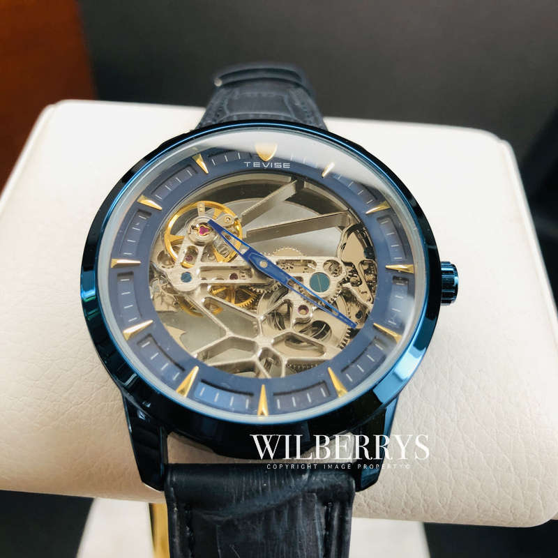 Retail: R2,599.00 TEVISE ® Men's Hollow Automatic Blue Edition Watch BRAND NEW