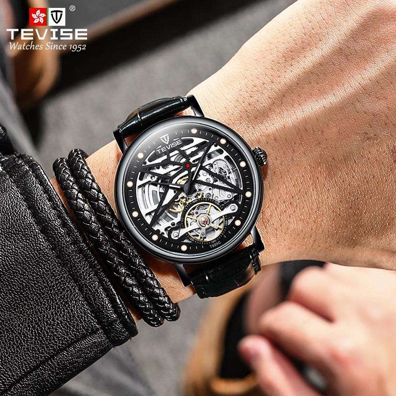 Retail: R2,599.00 TEVISE ® Men's Amistad Automatic Silver/Black Edition Watch BRAND NEW
