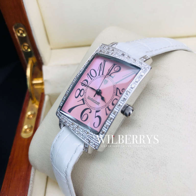 Retail: R15,000.00 Lancaster Italy Women's 56 Diamond and Genuine White Croco Leather Band Watch