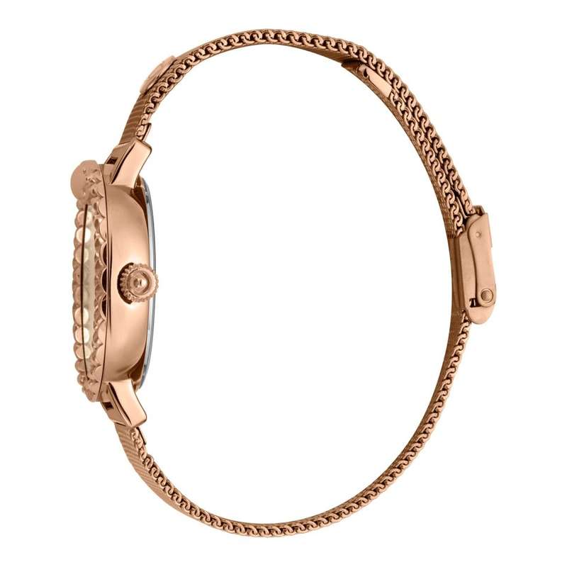 R7k ROBERO CAVALLI Women's Forest Steel Milanese Rose Gold Watch GENUINE BRAND NEW