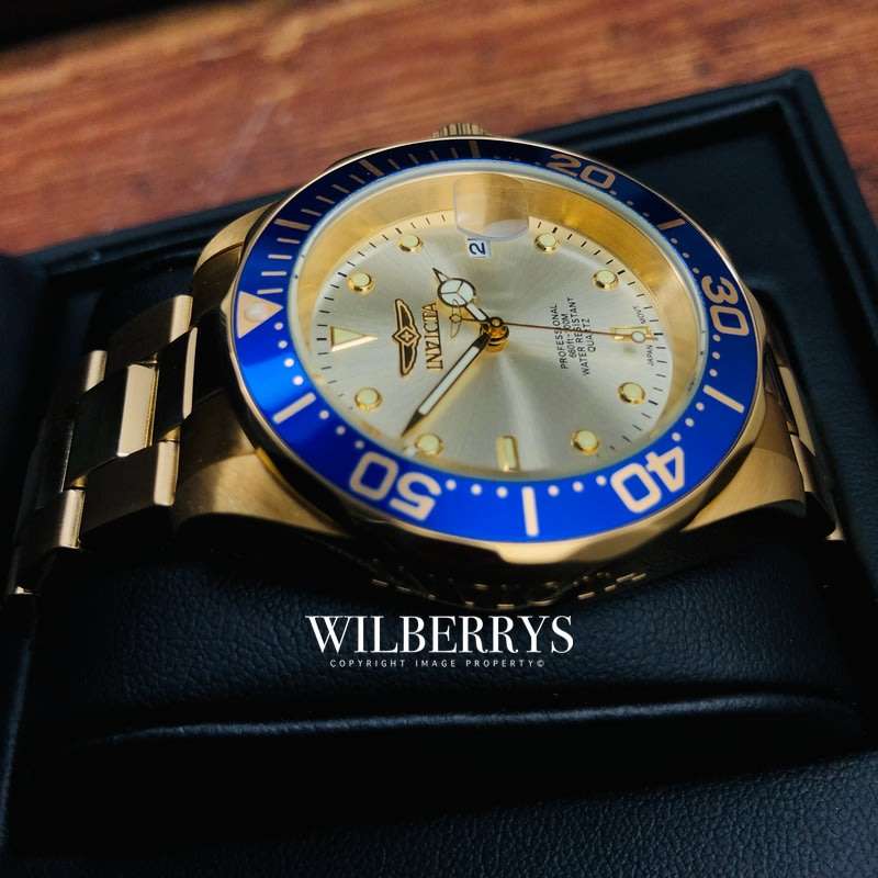 Retail: R6,999.00 INVICTA MEN`S 200M URCHIN CHAMPAGNE DIAL 18K GOLD PL WATCH BRAND NEW