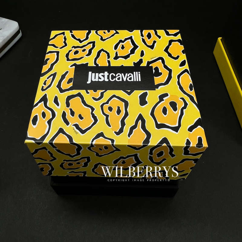 R7k ROBERO CAVALLI Men's Classic Grande Date Silicone Watch GENUINE BRAND NEW