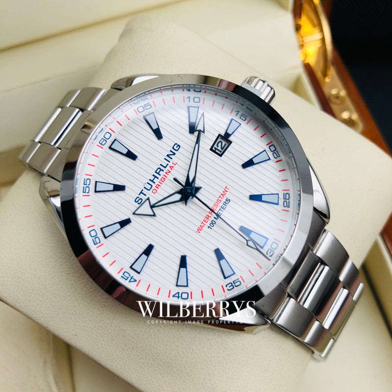 Retail: R6,999.00 STUHRLING ORIGINAL MEN'S FORTE CLASSIC 42MM STEEL WATCH NEW!!