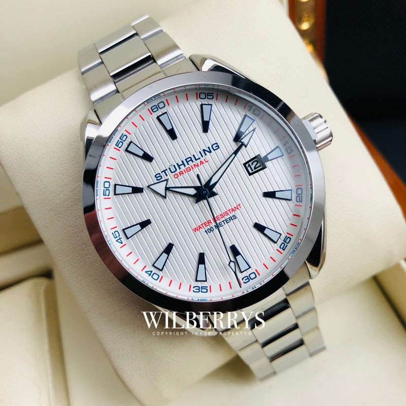 Retail: R6,999.00 STUHRLING ORIGINAL MEN'S FORTE CLASSIC 42MM STEEL WATCH NEW!!