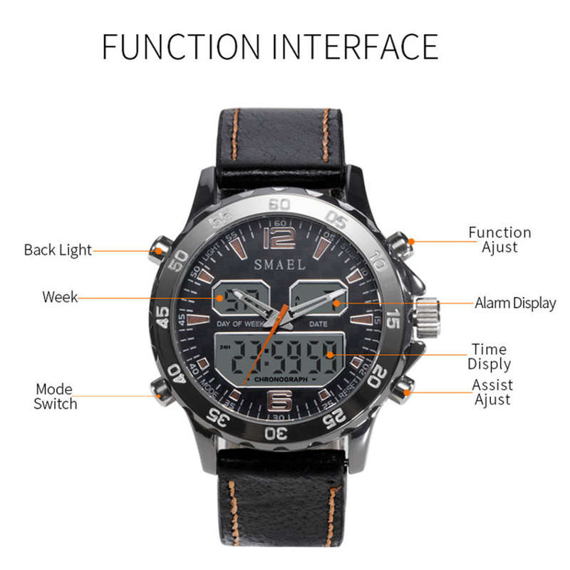 SMAEL Adventure Dual Timer ANADIGI Chrono Watch **BRAND NEW**