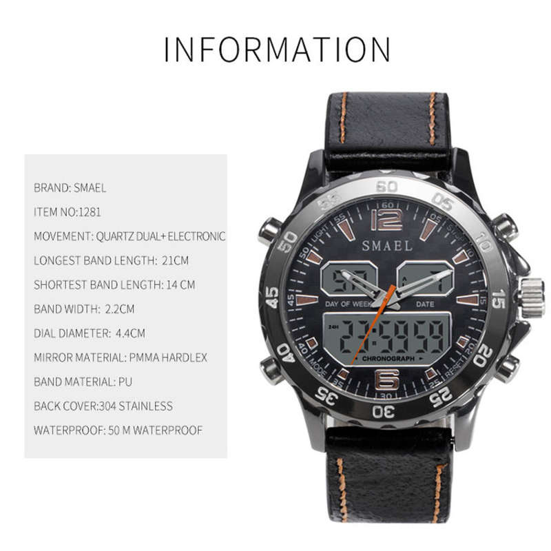 SMAEL Adventure Dual Timer ANADIGI Chrono Watch **BRAND NEW**