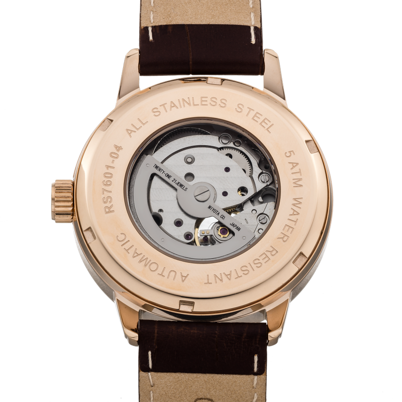 Retail: R7,999.00 EICHMULLER GERMANY Men's Automatic Reich POWER RESERVE Rose Gold Brown NEW IN BOX