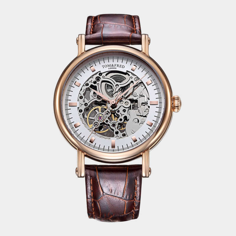 Retail: R6,000.00 TOM & FRED London Men's Portendorf Automatic Gold Ed. 1/1000 Units Leather Watch