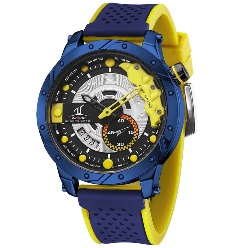 Retail: R1999.00 WEIDE Men's Brake Silicone Street Racer Steel Watch BRAND NEW official SA store