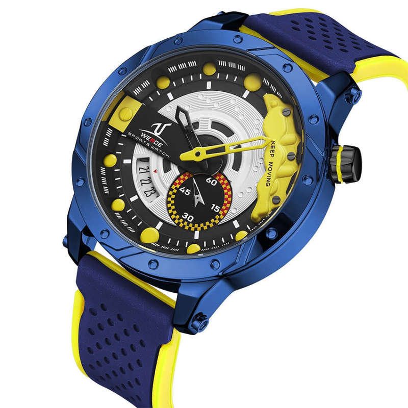 Retail: R1999.00 WEIDE Men's Brake Silicone Street Racer Steel Watch BRAND NEW official SA store